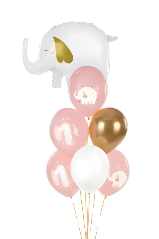 Ballonger 30 cm Ett år Babyrosa 50-pack