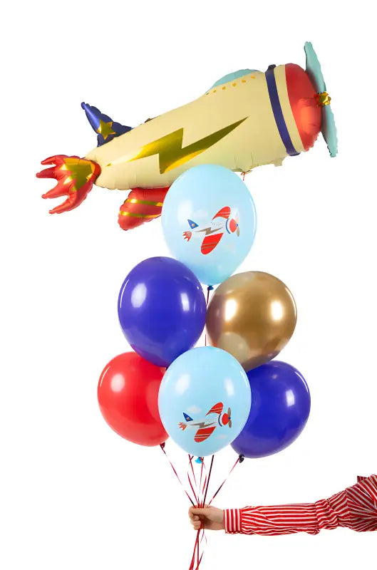 Ballonger 30 cm Flygplan Pastell ljusblå 50-pack