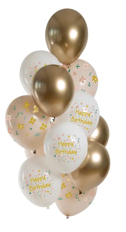 Ballonger Birthday Blossom 33cm - 12 stycken - Ballong