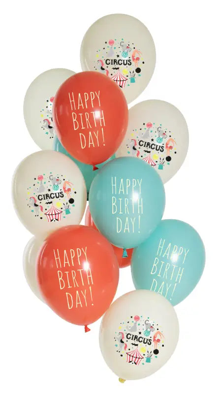 Ballonger Birthday Circus 33cm - 12 stycken - Ballong