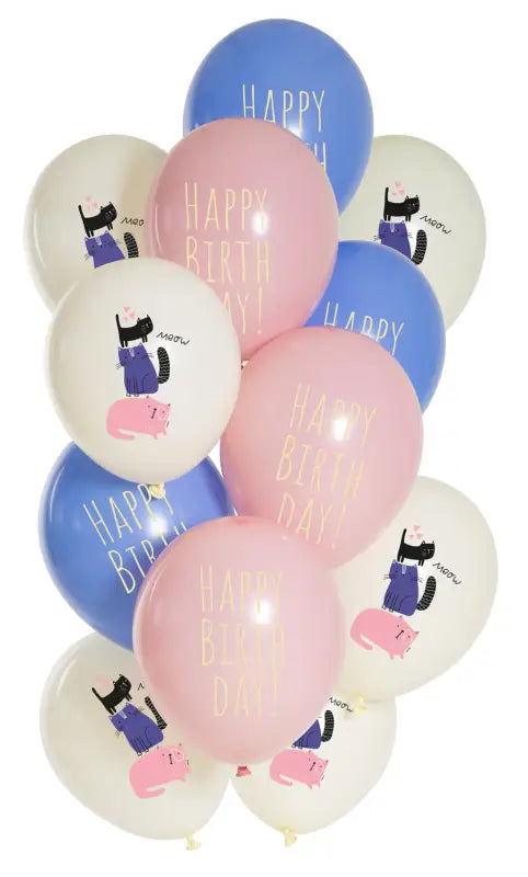 Ballonger Birthday Kitty 33cm - 12 stycken - Ballong