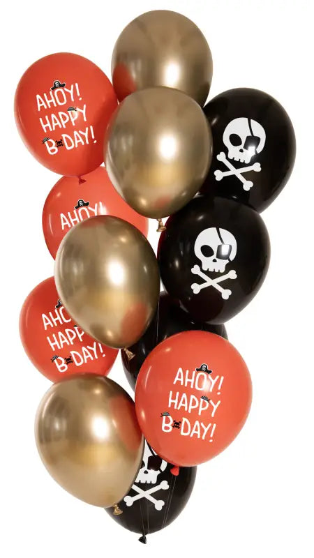 Ballonger Birthday Pirate 33cm - 12 stycken - Ballong