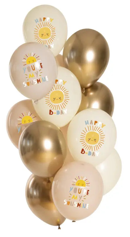 Ballonger Birthday Sunshine 33cm - 12 stycken - Ballong