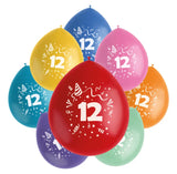 Ballonger Color Pop 23cm - 8 - Pack för olika jubileer och födelsedagar - 12 år - Ballong