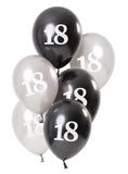 Ballonger Glossy Black 18 år 23cm - 6 stycken - Ballong