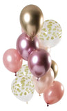 Ballonger Golden Blush 33cm - 12 stycken - Ballong