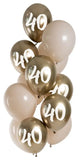 Ballonger Golden Latte 40 år 33cm - 12 stycken - Ballong