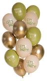 Ballonger Golden Olive 33cm - 12 stycken - Ballong