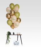 Ballonger Golden Olive 33cm - 12 stycken - Ballong