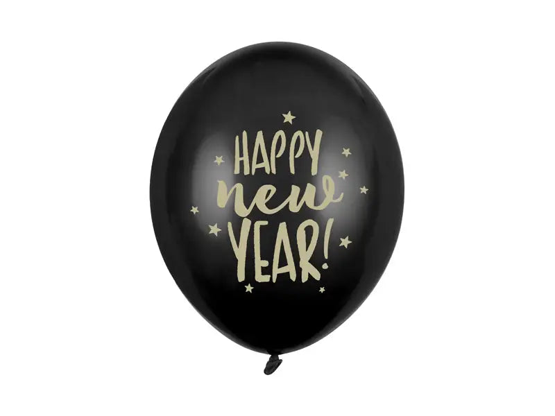 Balloons 30cm Happy New Year Pastel Black (1 pkt / 50 pc.)