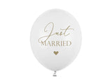 Ballonger 30 cm Just Married Pastell Pure White 50-pack