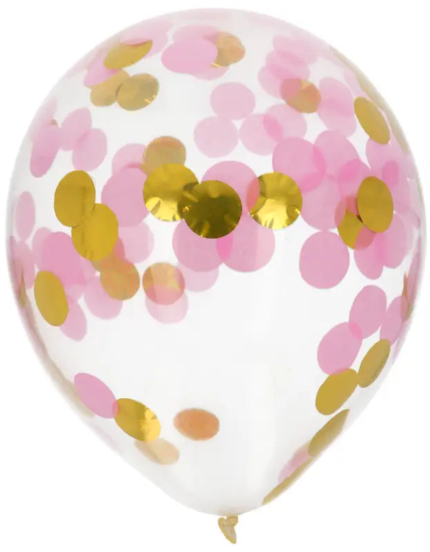 Ballonger med konfetti guld & Rosa 30cm - 4 stycken - Ballong med konfetti