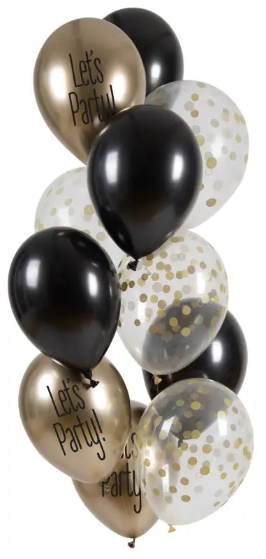 Ballonger Let’s Party Black Tie 33cm - 12 stycken - Ballong