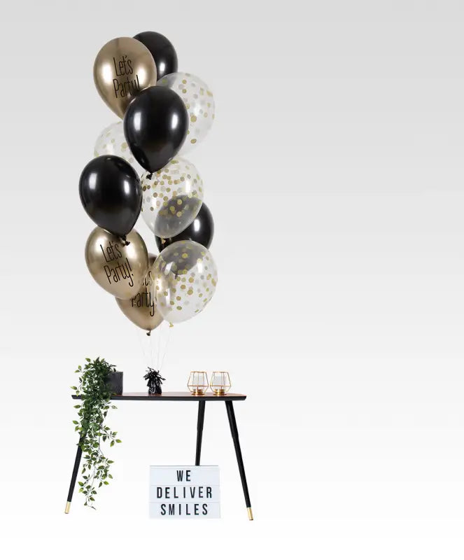 Ballonger Let’s Party Black Tie 33cm - 12 stycken - Ballong