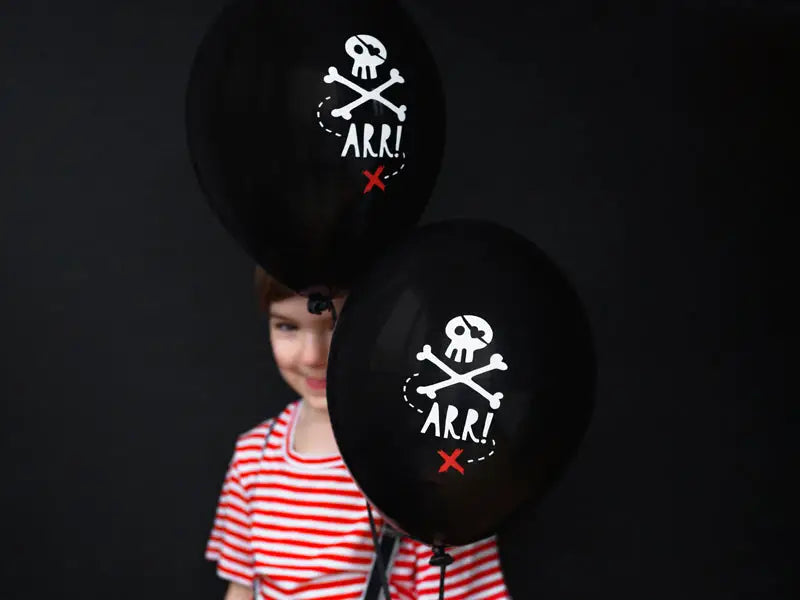 Ballonger 30 cm Pirates Party Pastell Svart 50 -pack