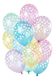 Ballonger Prickar Pastell Transparent 33cm - 12 stycken - Ballong