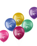 Ballonger Shimmer 10 år Flerfärgad 33cm - 6 stycken - Ballong