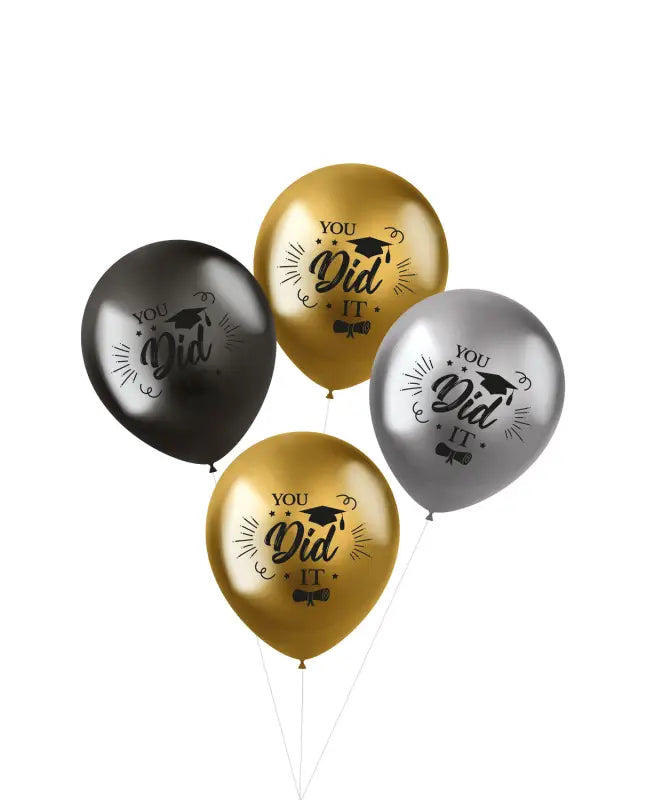 Ballonger Shimmer ’You did it!’ Tricolor 33cm - 4 stycken - Ballong