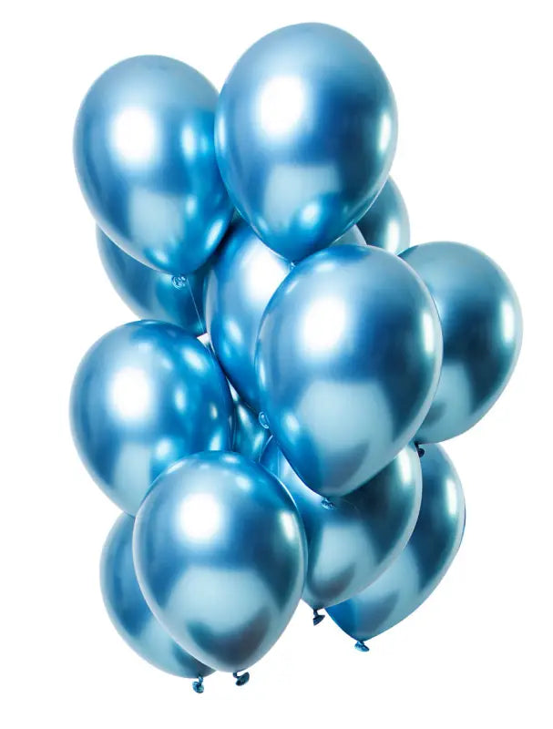 Ballonger Mirror Effect Blue 33cm - 12 stycken - Ballong