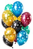 Balloons Stars Multicolored Metallic 33cm - 12 stycken - Ballonger