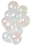 Balloons Stars Multicolor Transparent 30cm - 12 stycken - Ballonger