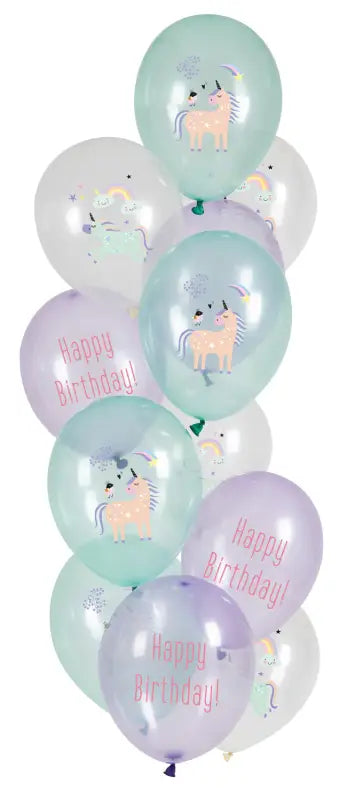 Ballonger Unicorns & Rainbows 33cm - 12 stycken - Ballong