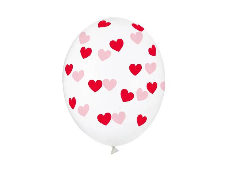 Balloons 30cm Hearts Crystal Clear (1 pkt / 6 pc.)