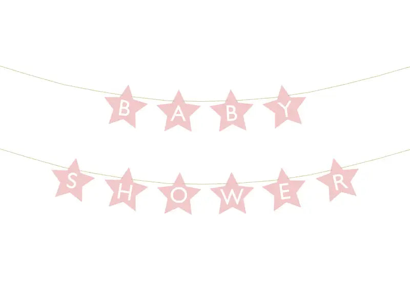 Banner Baby shower ljusrosa