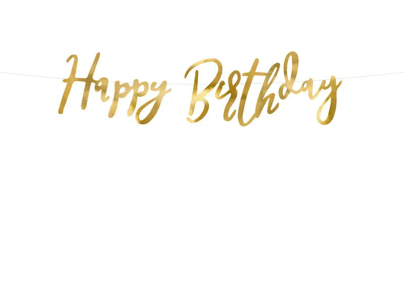 Banner Happy Birthday guld