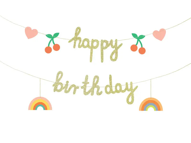 Banner Happy Birthday mix 100x18 cm