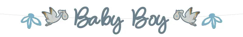 Bokstavsbander set - ’Baby Boy’ - Blooming Baby Boy - 2 meter - Girlang