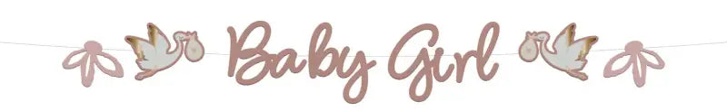 Bokstavsbanner set - ’Baby Girl’ - Blooming Baby Girl - 2 meter - Girlang