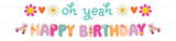 Bokstavsbanner set - ’Oh yeah Happy Birthday’ - Boho Girlz - 1,5 meter - Girlang