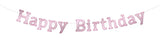 Bokstavsgirland Glossy Pink ’Happy Birthday’ - 3 meter - Bokstavsgirland