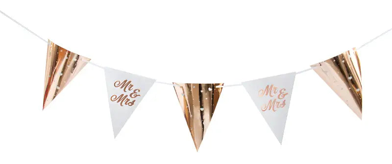 Bröllop Rose Gold Bunting - 6 meter - Girlang