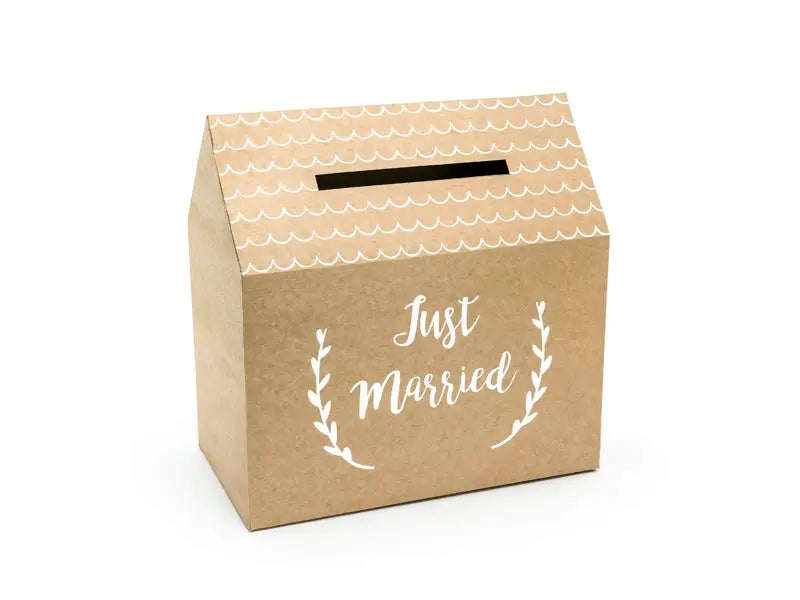 Bröllopskortbox - Just Married kraft