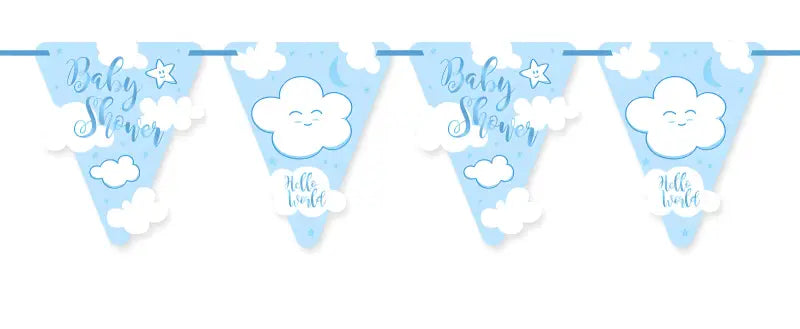 Blue Babyshower Boy Bunting - 6 meter - Girlang