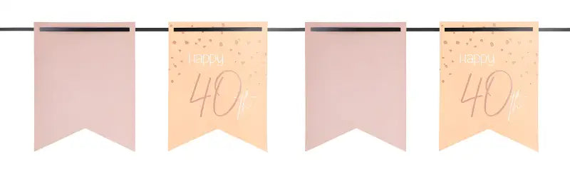 Bunting Garland Elegant Lush Blush 40 Years - 6 meter - Girlang