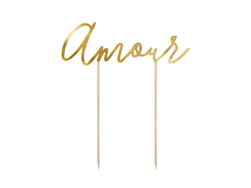 Cake topper Amour gold