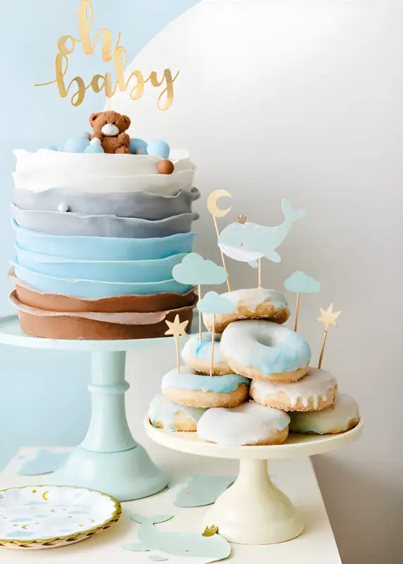 Cake topper Oh baby guld