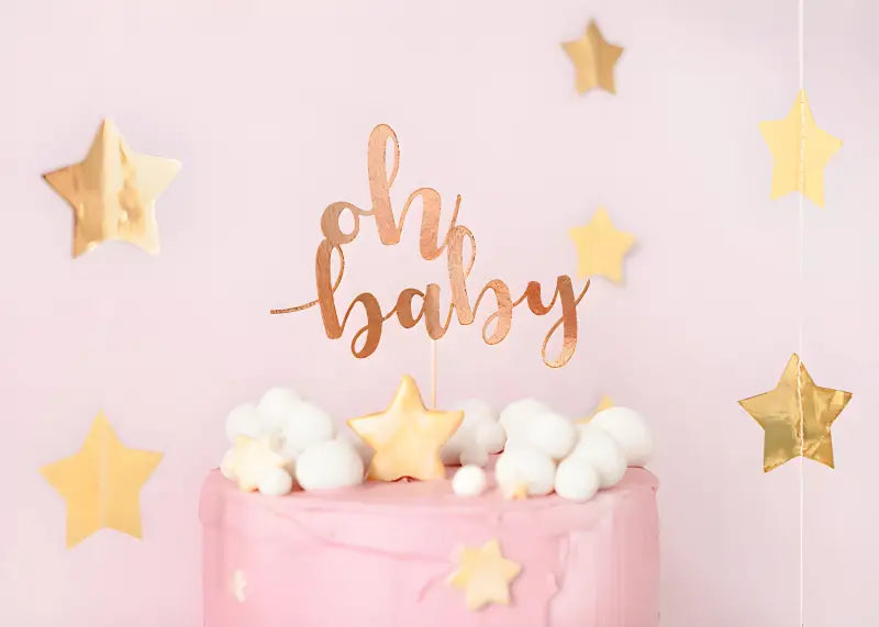 Cake topper Oh baby roseguld