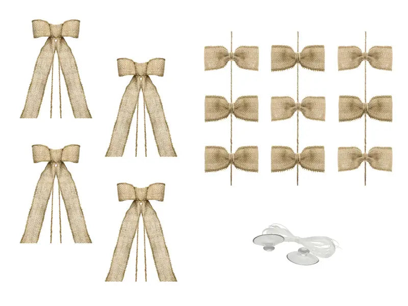 Car decoration kit - Bows burlap