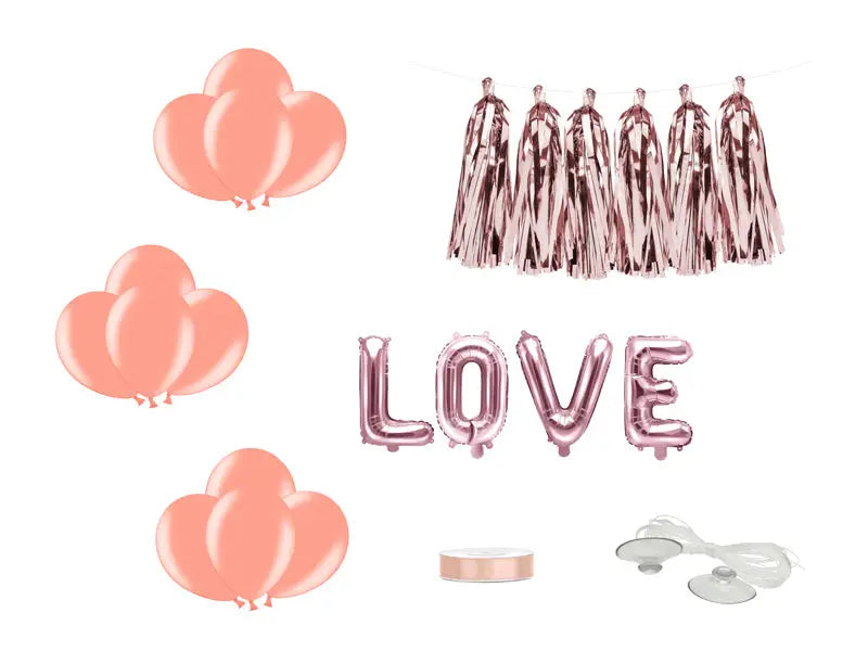 Car decoration kit - Love rose gold