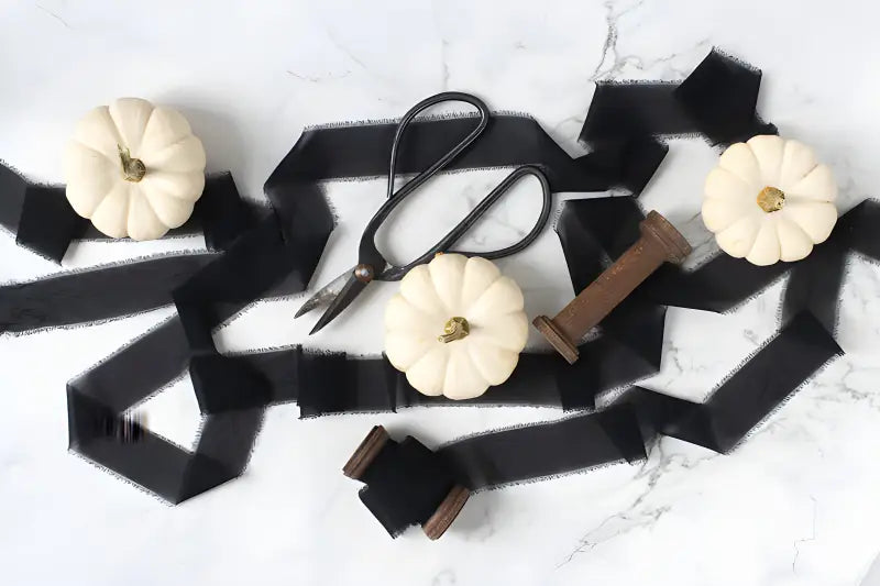 Chiffon ribbon black 40mm/10m