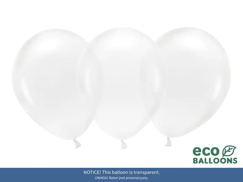 Clear Eco Ballonger i kristallklar färg 100-pack