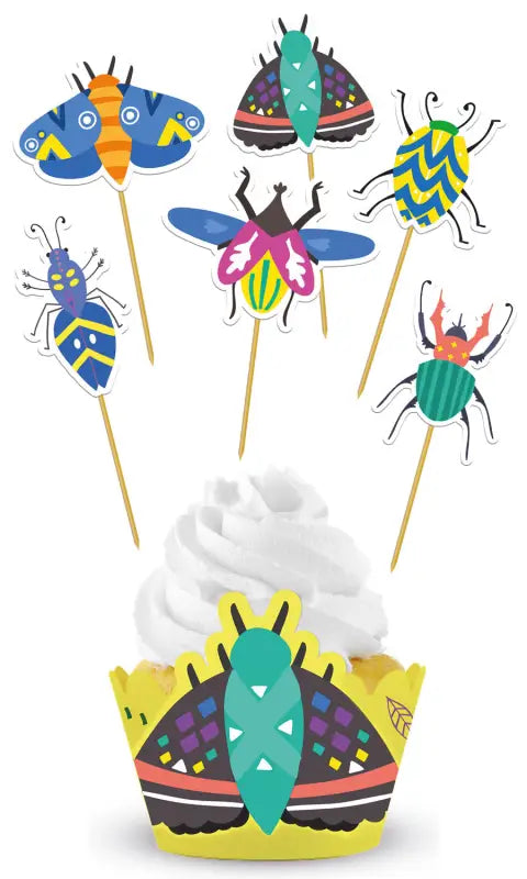 Cupcake Deco Set - Buzzing Bugs - 12 stycken - Cupcake dekorationsset