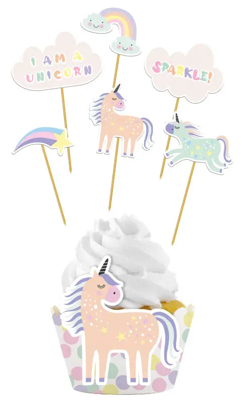 Cupcake dekorationsset Unicorns & Rainbows - 6 set - Cupcake dekorationsset