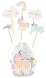 Cupcake dekorationsset Unicorns & Rainbows - 6 set - Cupcake dekorationsset