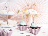 Cupcake toppers Love guld 13 cm 6-pack