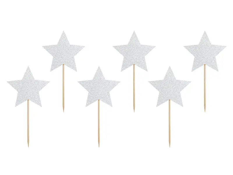 Cupcake toppers Unicorn - Stars (6 pack)